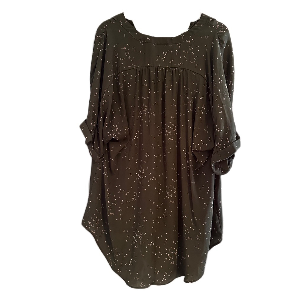 A.N.A A New Approach Women’s V-Neck Olive Green Dandelion Blouse Size‎ XL - Picture 15 of 15